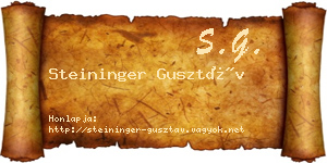 Steininger Gusztáv névjegykártya